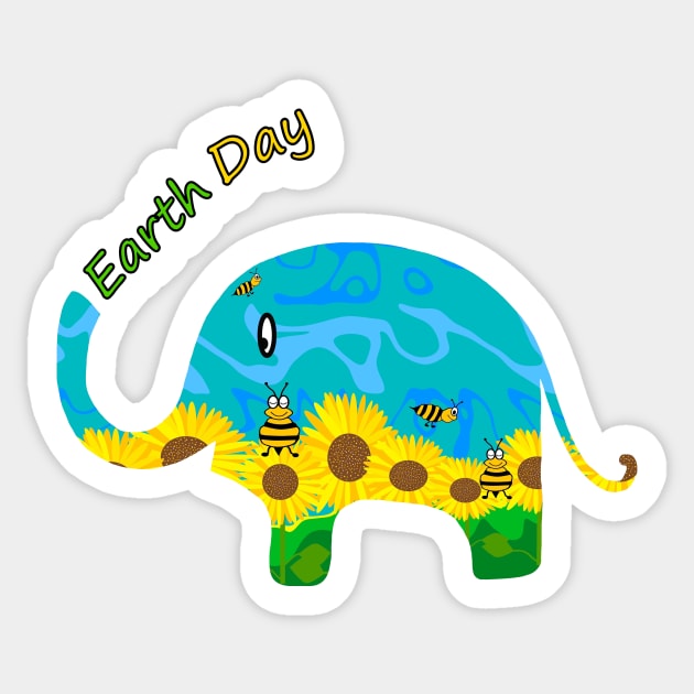 EARTH Day Celebration Elephant Sticker by SartorisArt1